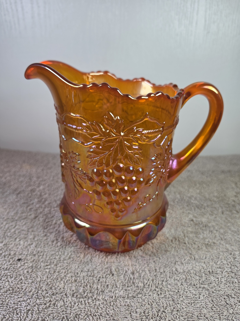 Vintage Imperial Glass Marigold Carnival Glass Pitcher Imperial Grape Pattern